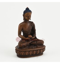 Machine Made Oxidized Copper Alloy 4" Amitabha Buddha Statue