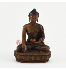 Machine Made Oxidized Copper Alloy 4" Shakyamuni Buddha Statue