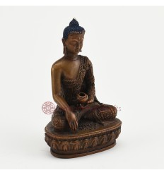 Machine Made Oxidized Copper Alloy 4" Shakyamuni Buddha Statue