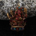 Tibetan Buddhist Dancing Ganesha Silver Pendant  Ghau Gau Pendant From Patan, Nepal