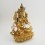 Hand Made Copper Alloy with Gold Gilded 13.75" White Tara Dholkar Statue