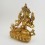 Hand Made Copper Alloy with Gold Gilded 13.75" White Tara Dholkar Statue