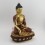 Hand Made 13" Shakyamuni Buddha Gold Gilded Face Painted Copper Statue