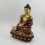 Hand Made 13" Shakyamuni Buddha Gold Gilded Face Painted Copper Statue