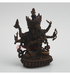 Machine Made Tibetan Buddhist Oxidation Finish 6" Namgyalma Buddha Statue