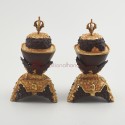 Hand Made Oxidized Copper Alloy with Gold Plated 7" Kapala Set