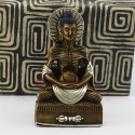  Oxidized Copper Alloy with Silver Plated 5.5" Fasting Buddha Statue