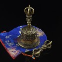 Tibetan Buddhist Bronze Alloy 7" Vajra Ghanta / Bell Set