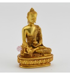 Machine Made Copper Alloy with Gold Plated 4" Medicine Buddha Statue