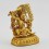 Machine Made Copper Alloy with Gold Plated 4" Black Manjushri Statue