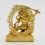 Machine Made Copper Alloy with Gold Plated 4" Black Manjushri Statue