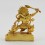 Machine Made Copper Alloy with Gold Plated 4" Black Manjushri Statue