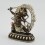 Machine Made Oxidized Copper with Silver Plated 4" Black Manjushri Statue