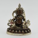 Machine Made Oxidized Copper with Silver Plated 5" Yellow Dzambhala Statue