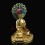 Hand Made Copper Alloy with Gold Gilded 9.25" Nagarjun Buddha Statue