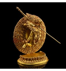 Machine Made Copper Alloy with Gold Plated 5.25" Akash Yogini Statue