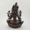 Hand carved Oxidized Copper Alloy 14.5" Green Tara / Dholma Statue Nepal