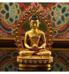  Machine Made Copper Alloy and Gold Plated 4.25" Amitabha Buddha Statue