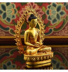  Machine Made Copper Alloy and Gold Plated 4.25" Amitabha Buddha Statue