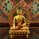 Machine Made Copper Alloy and Gold Plated 4.25" Shakyamuni Buddha Statue