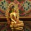 Machine Made Copper Alloy and Gold Plated 4.25" Shakyamuni Buddha Statue