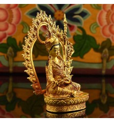  Machine Made Copper Alloy and Gold Plated 4.5" Guru Rinpoche Statue