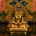  Machine Made Copper Alloy and Gold Plated 4.25" Aparmita Statue