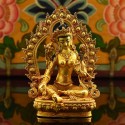 Machine Made Copper Alloy and Gold Plated 4.25" Green Tara Statue