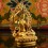 Machine Made Copper Alloy and Gold Plated 4.25" Manjushri Statue