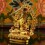 Machine Made Copper Alloy and Gold Plated 4.25" Manjushri Statue