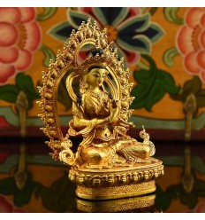 Machine Made Copper Alloy and Gold Plated 4.25" Vajradhara Statue