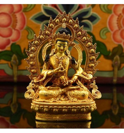 Machine Made Copper Alloy and Gold Plated 4.25" Vajrasattva Statue