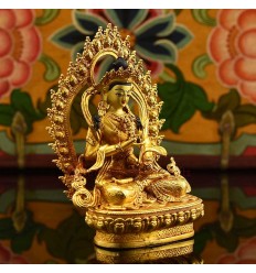 Machine Made Copper Alloy and Gold Plated 4.25" Vajrasattva Statue