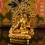 Machine Made Copper Alloy and Gold Plated 4.25"White Tara Statue