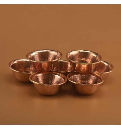 Hand Made Copper Alloy 2.5" Water Offering Bowls Set