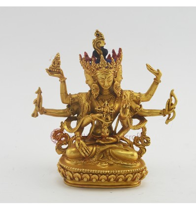 Machine Made Tibetan Buddhist Gold Plated 6" Namgyalma Buddha Statue