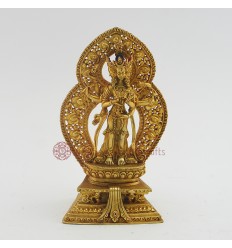 Machine Made Gold Plated 7" Standing Namgyalma Buddha Statue