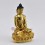 Fine Quality 8.25" Amitabha Buddha Gold Gilded Face Painted Copper Statue From Patan, Nepal 