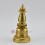 Hand Craved Copper Alloy with 24 Karat Gold Gilded 8" Kadam Style Stupa