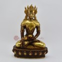 Hand  Made10" Crowned Shakyamuni Buddha Oxidized Antiquated Gold Gilded Copper Statue