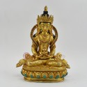 Hand Made Copper Alloy with Gold Gilded 9" Aparmita / Amitayus / Tsepame Statue