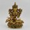 Hand Made Copper Alloy with Gold Gilded 9" Green Tara / Dholma Statue