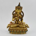 Hand Made Copper Alloy with Gold Gilded 9" Vajrasattva / Dorjesempa Statue