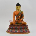 Hand Made Copper Alloy with Multicolored Finish 10.5" Shakyamuni Buddha Statue