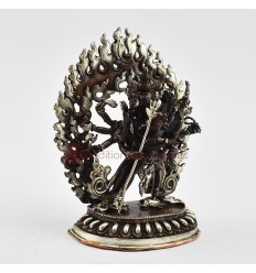 Machine Made Oxidized Copper Alloy with Silver Plating Chakrasamvara Statue