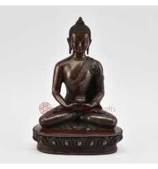 Tibetan Buddhist Oxidized Copper Alloy 8.5" Amitabha / Amida Buddha Opame Statue