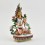 Hand Painted Copper Alloy with 24 Karat Gold Gilded 9" White Tara Dolkar Statue