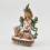 Hand Painted Copper Alloy with 24 Karat Gold Gilded 9" White Tara Dolkar Statue