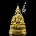 Face Painted Gold Gilded andand Silver Attributes 17.5" Guru Rinpoche Statue