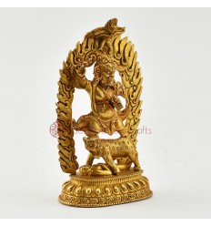 Tibetan Buddhist Machine Made 5.75" Chandra Surya Simha Jogini Statue